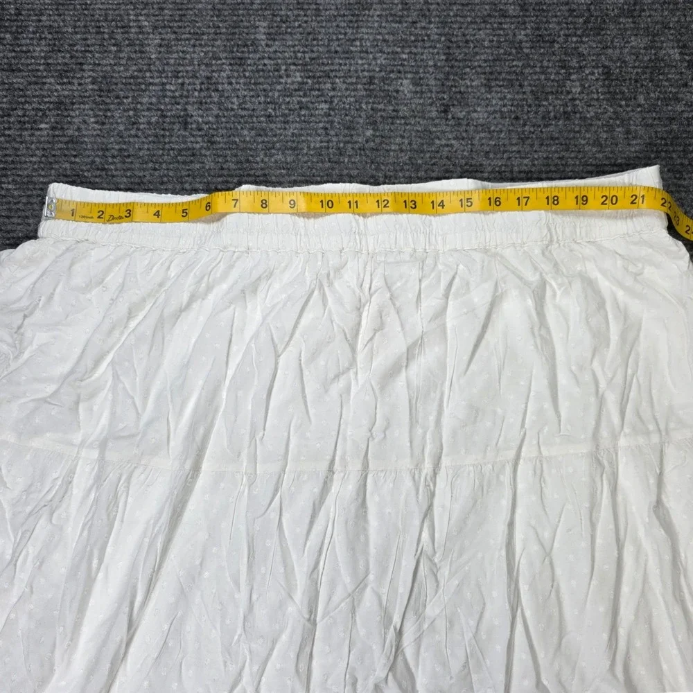 Cato Desert‎ Dream Clip Dot Tiered Maxi Skirt Women's Size 26/28W White NWT